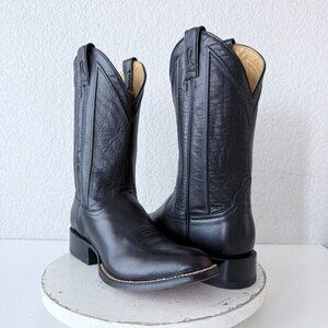 NEW Rod Patrick Mens Cowboy Boots 11B Black Calf Leather Western Bex Round Toe